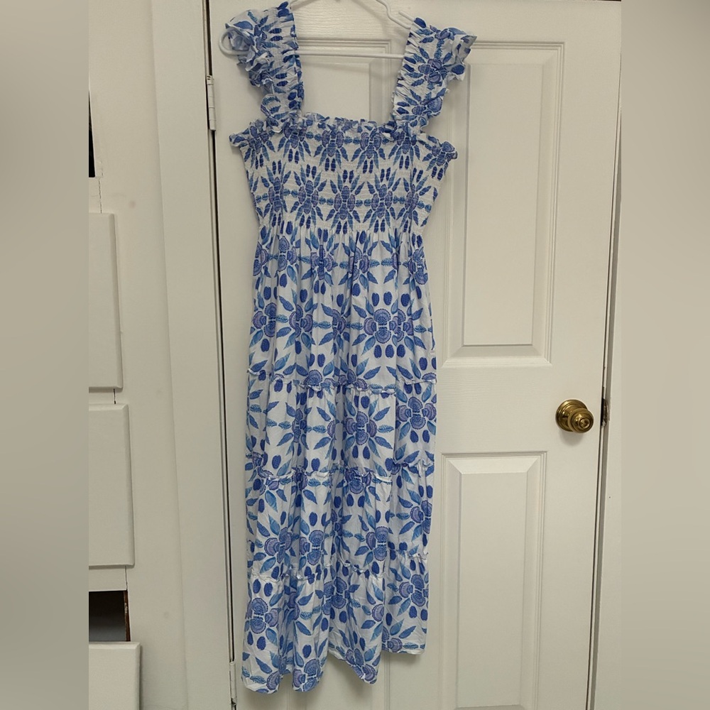Hill House The Ellie Nap Dress in Blue Shell